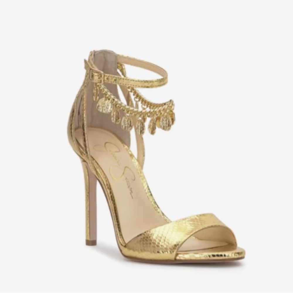 Jessica Simpson Jetser Elegant Gold Stiletto Heels - Picture 2 of 6